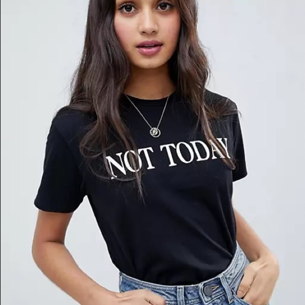 ASOS Black Not Today Graphic Tee
